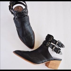 Carlos Santana cowboy buckle bootie